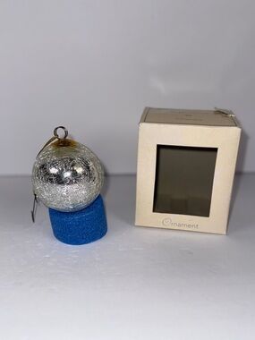 Vintage Montgomery Ward Believe In White Christmas Ornament RARE Warmth of Home